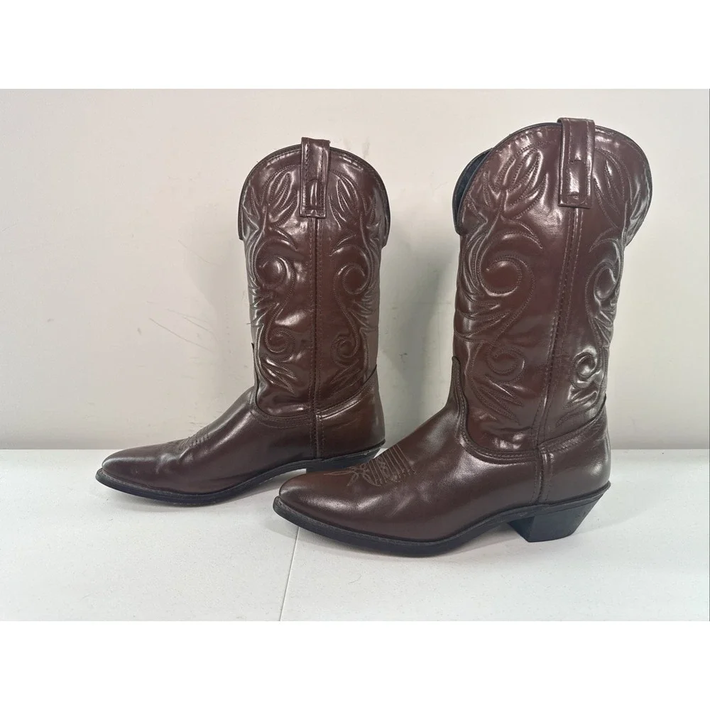 Sheplers Men Boots Size 8.5 M‎ Pre- Owned Brown Faux Leather 7101